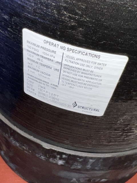 Structural 1354 Fiberglass Media / Softener Tank 13x54 photo 2